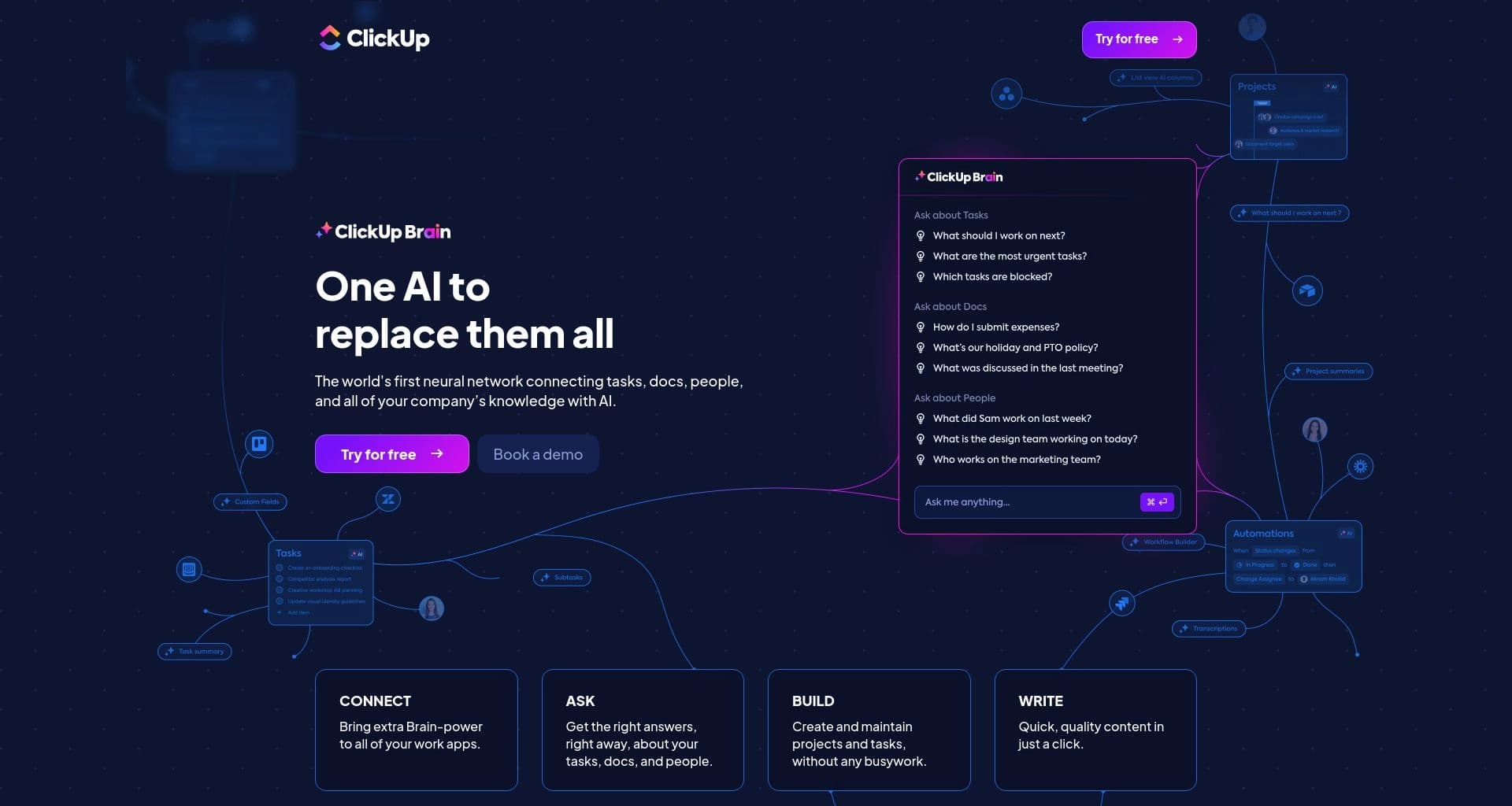 ClickUp Brain screenshot