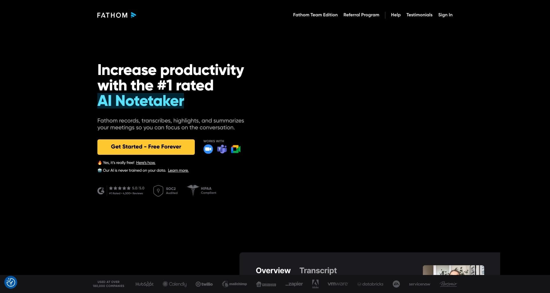 Fathom AI Notetaker screenshot