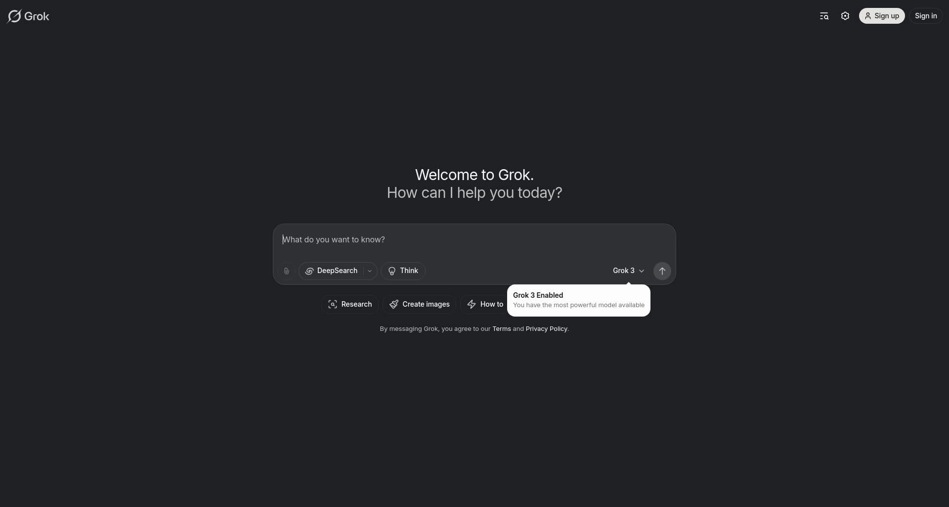 Grok xAI screenshot