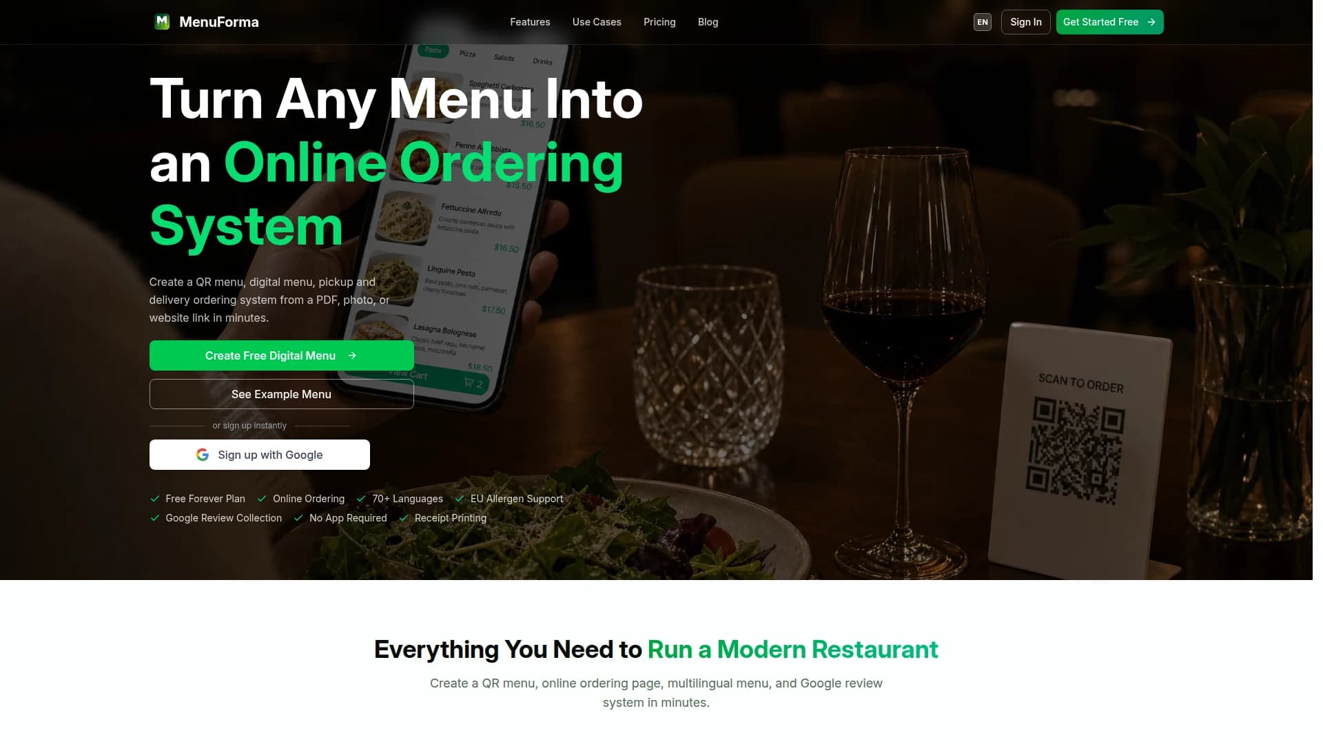 MenuForma screenshot